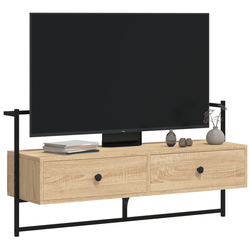 Tv-meubel wandgemonteerd 100,5x30x51 cm hout sonoma eikenkleur