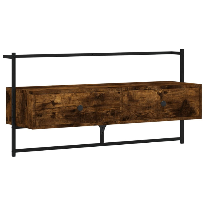 Tv-meubel wandgemonteerd 100,5x30x51 cm hout gerookt eikenkleur