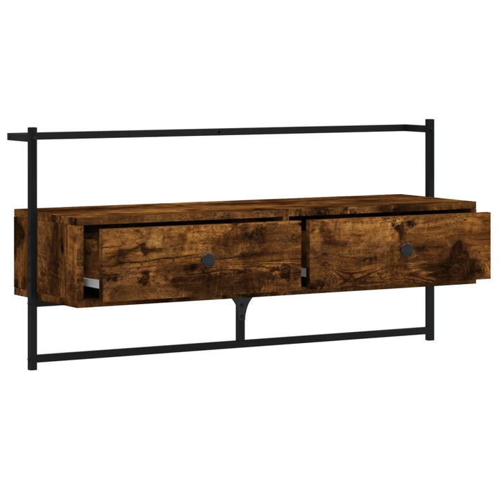 Tv-meubel wandgemonteerd 100,5x30x51 cm hout gerookt eikenkleur