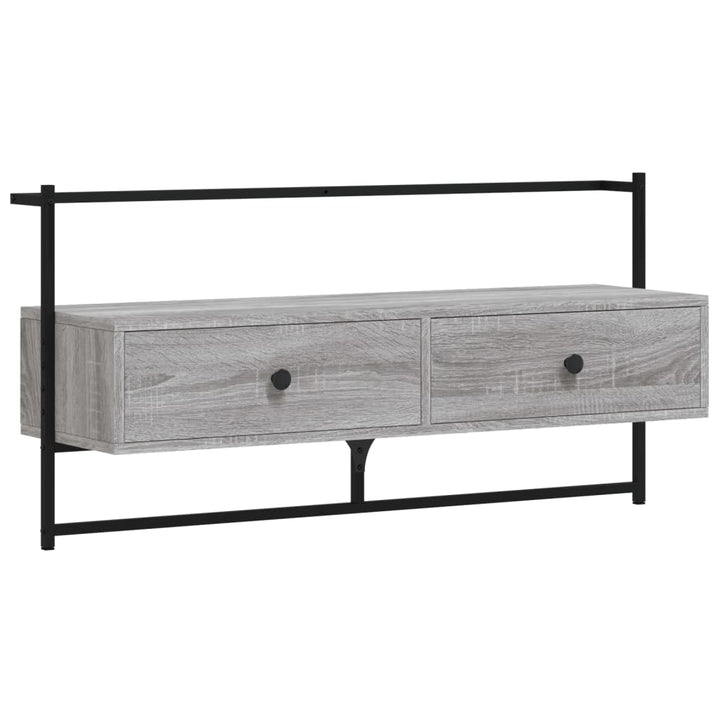 Tv-meubel wandgemonteerd 100,5x30x51 cm hout grijs sonoma eiken