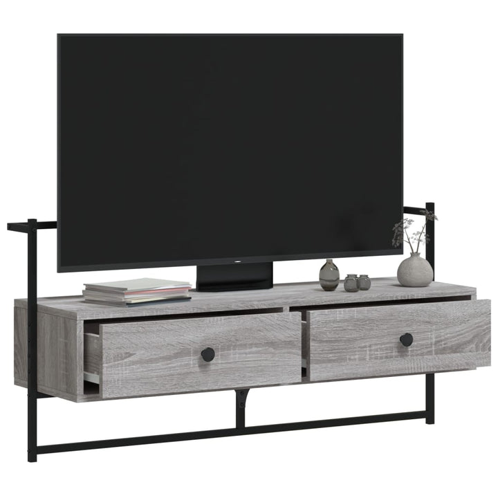 Tv-meubel wandgemonteerd 100,5x30x51 cm hout grijs sonoma eiken