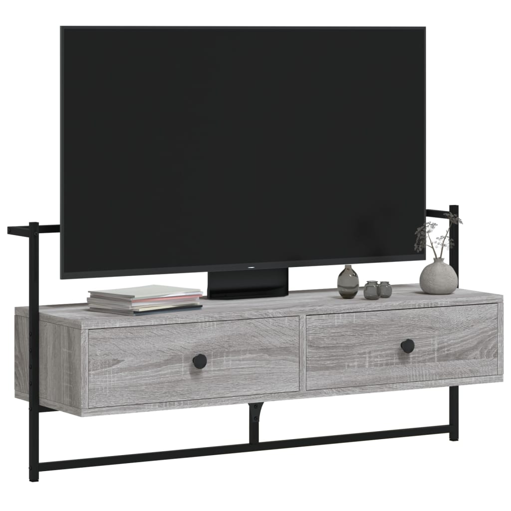 Tv-meubel wandgemonteerd 100,5x30x51 cm hout grijs sonoma eiken