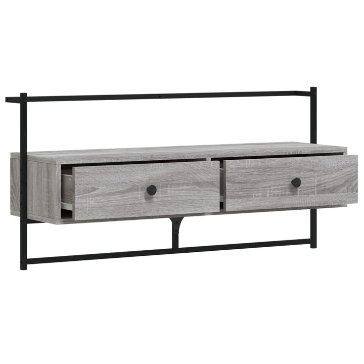 Tv-meubel wandgemonteerd 100,5x30x51 cm hout grijs sonoma eiken