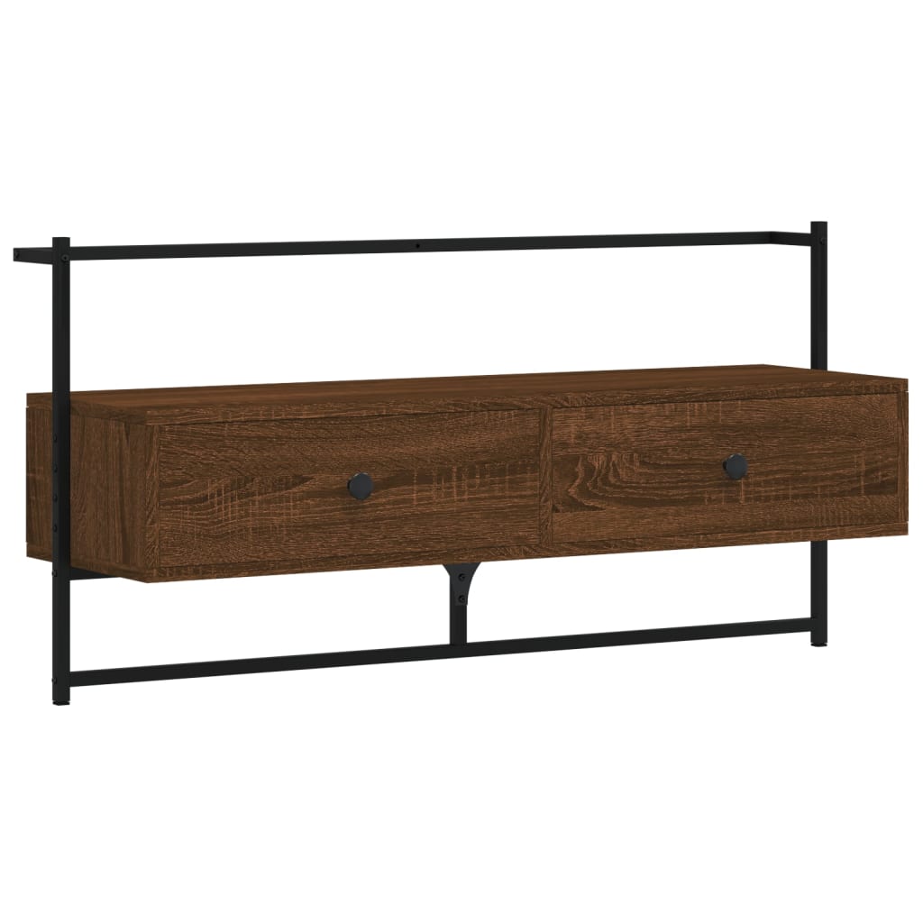 Tv-meubel wandgemonteerd 100,5x30x51 cm hout bruin eikenkleur