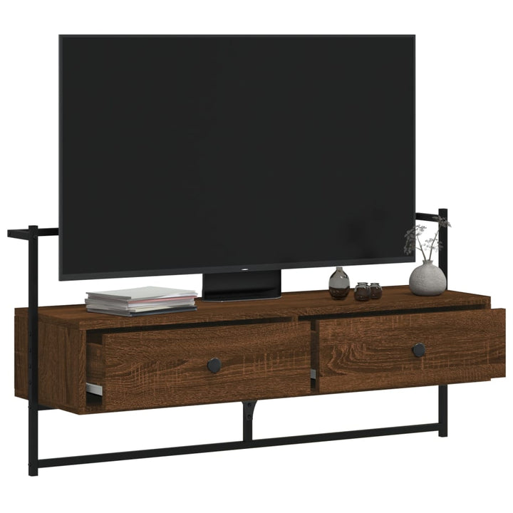 Tv-meubel wandgemonteerd 100,5x30x51 cm hout bruin eikenkleur