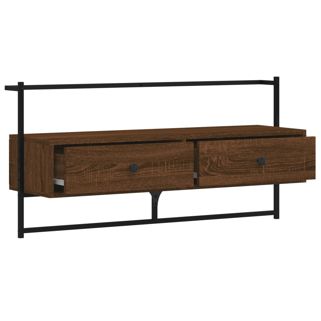 Tv-meubel wandgemonteerd 100,5x30x51 cm hout bruin eikenkleur