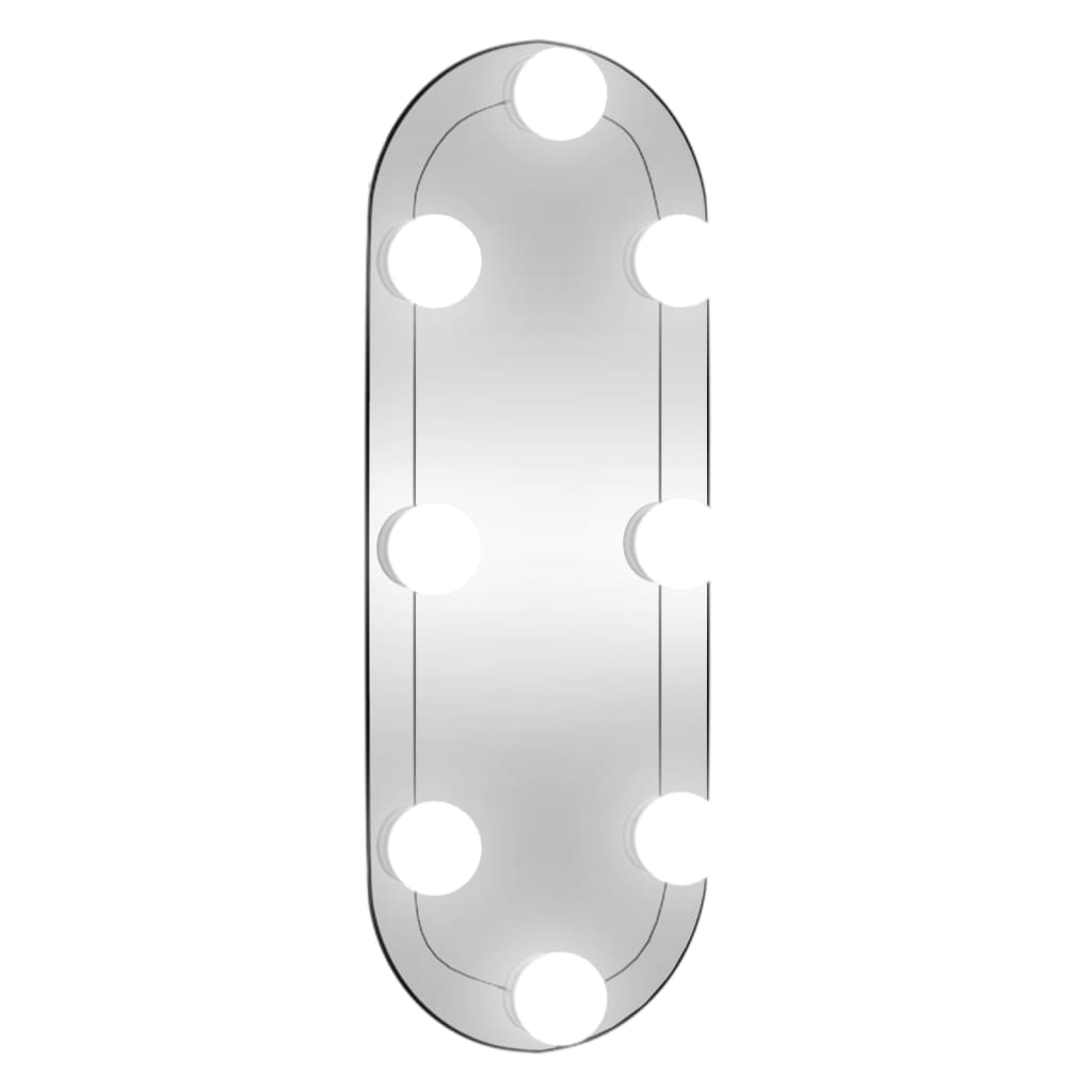 Wandspiegel met LED's ovaal 15x40 cm glas