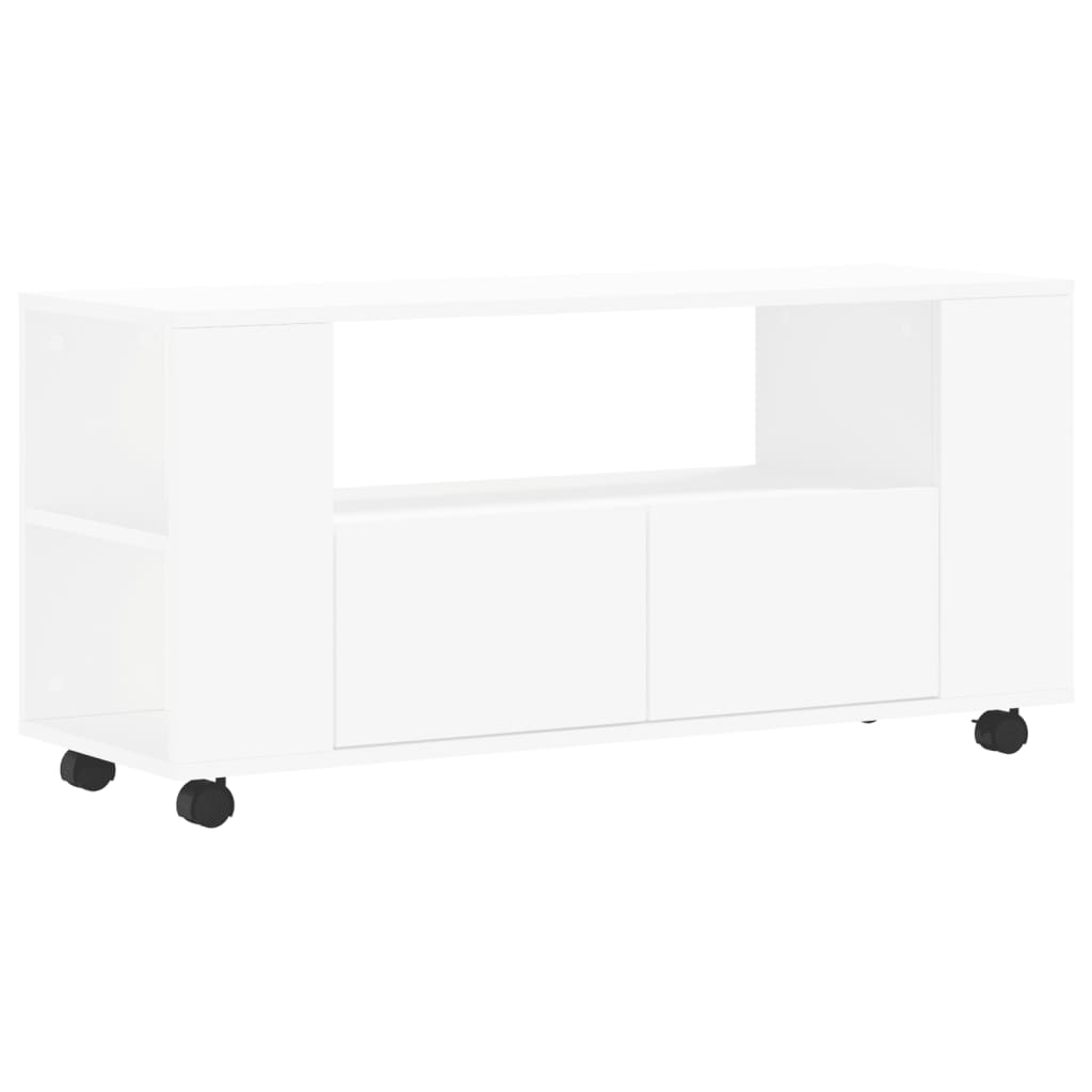 Tv-meubel 102x34,5x43 cm bewerkt hout wit