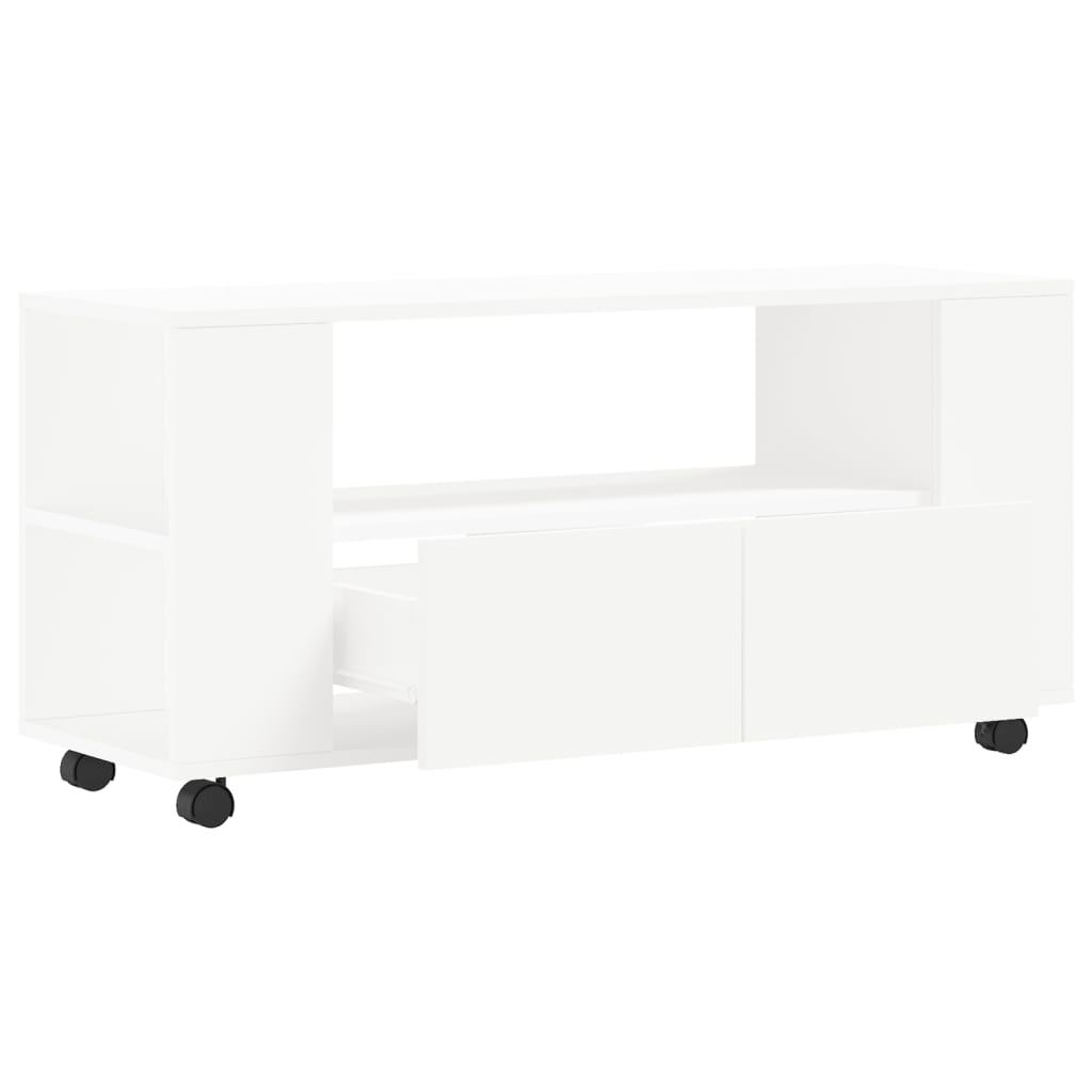 Tv-meubel 102x34,5x43 cm bewerkt hout wit