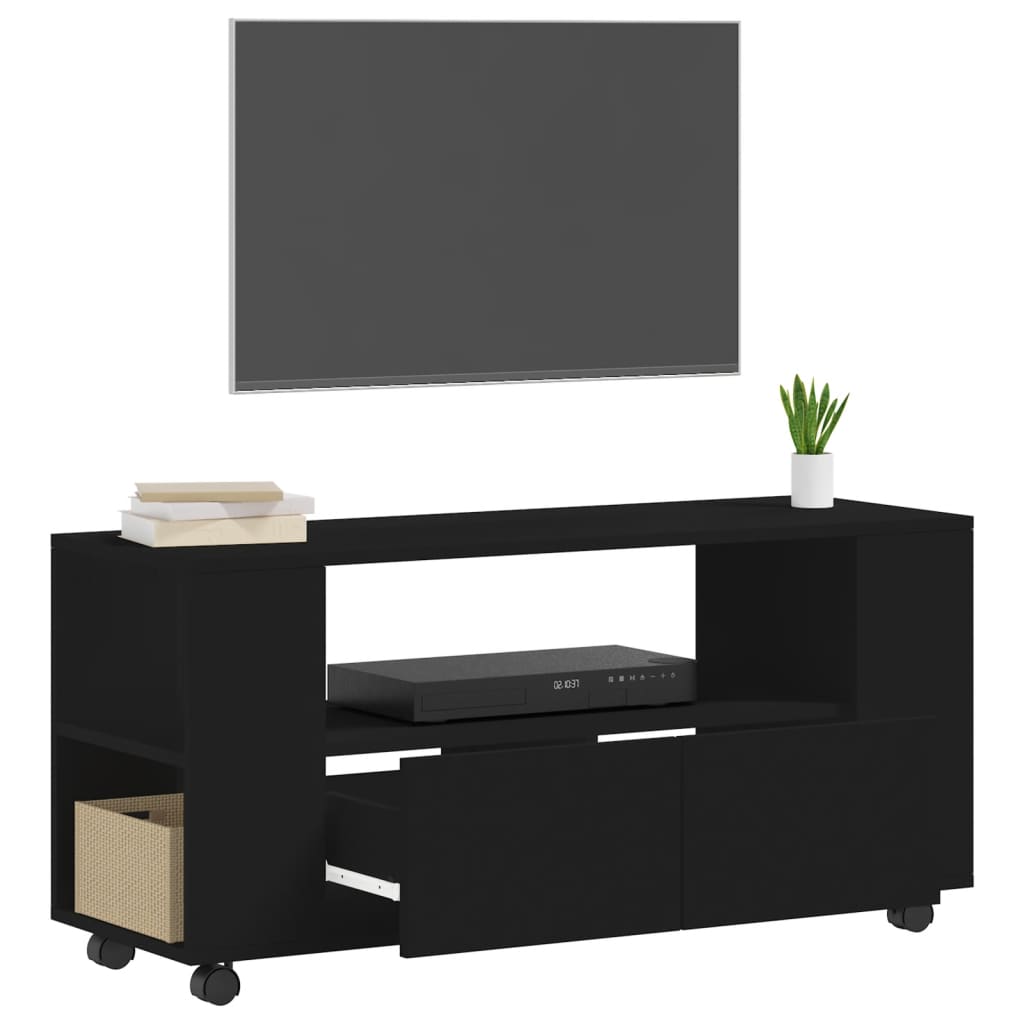 Tv-meubel 102x34,5x43 cm bewerkt hout zwart