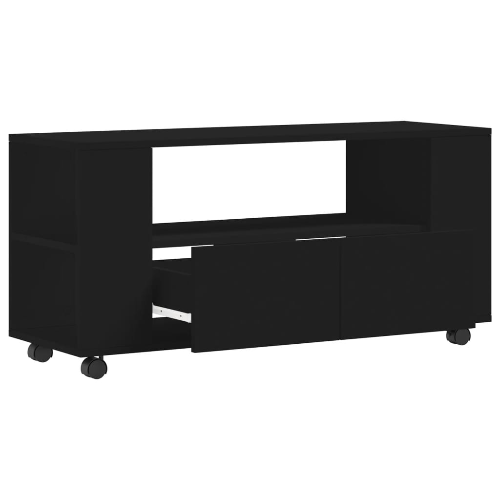 Tv-meubel 102x34,5x43 cm bewerkt hout zwart