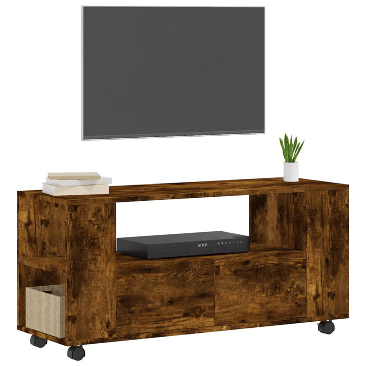 Tv-meubel 102x34,5x43 cm bewerkt hout gerookt eikenkleurig