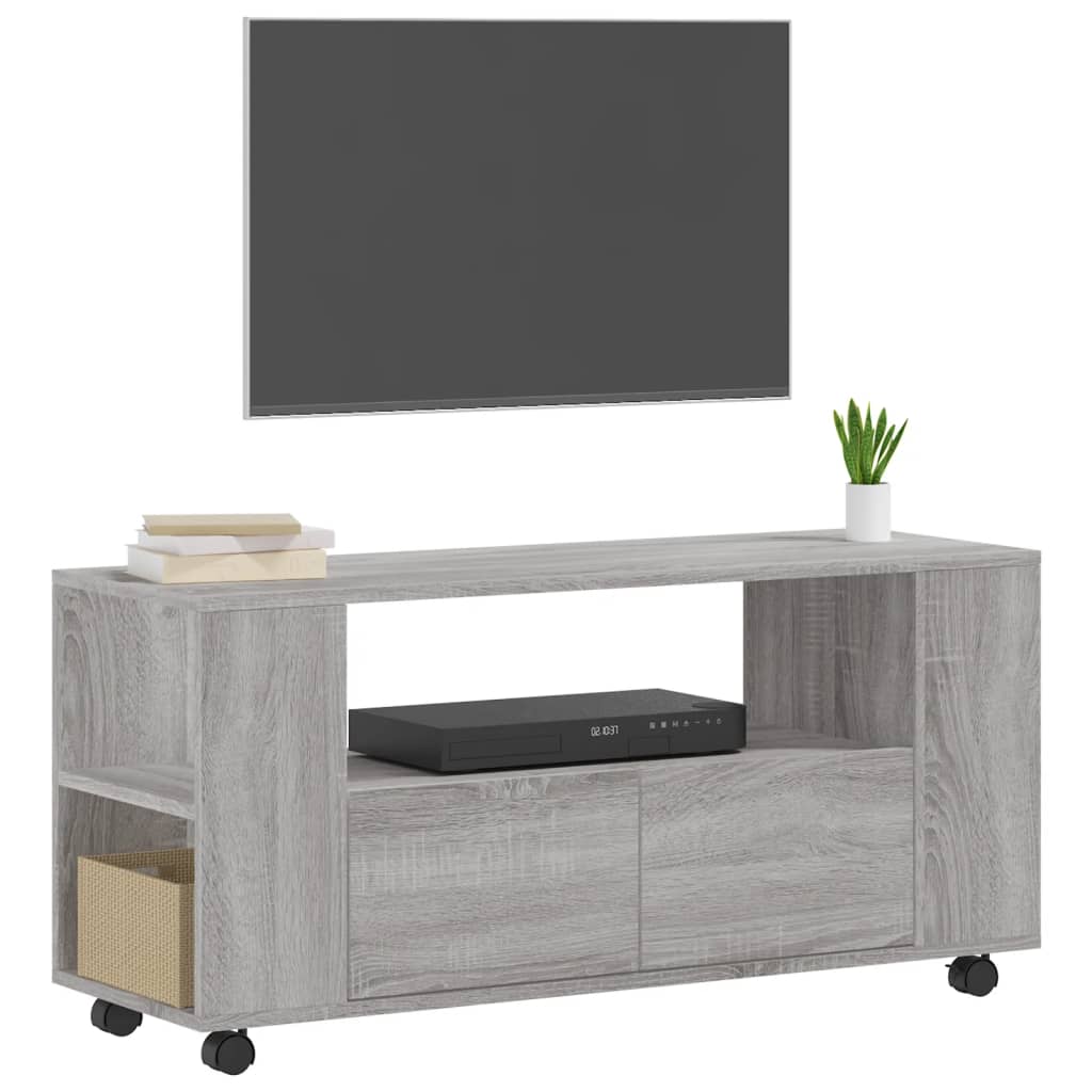 Tv-meubel 102x34,5x43 cm bewerkt hout grijs sonoma eikenkleurig