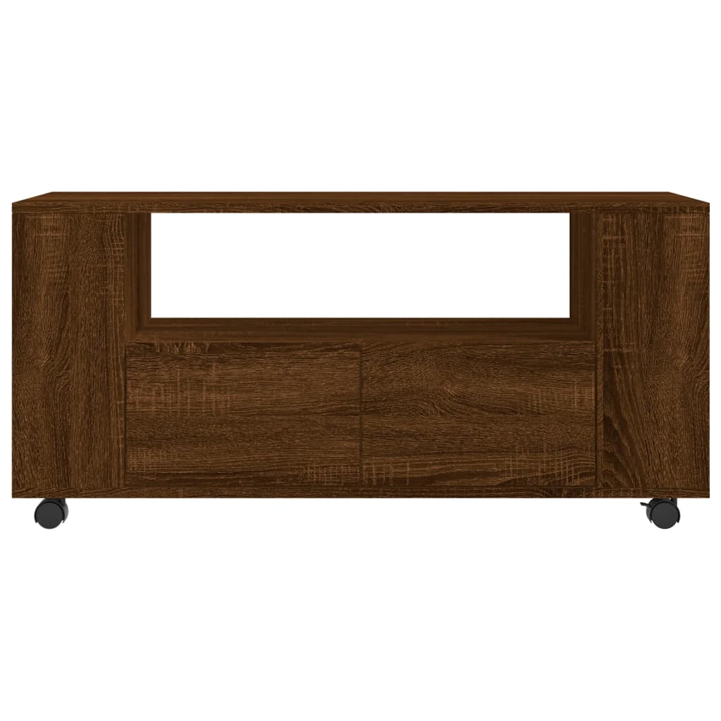 Tv-meubel 102x34,5x43 cm bewerkt hout bruin eikenkleur