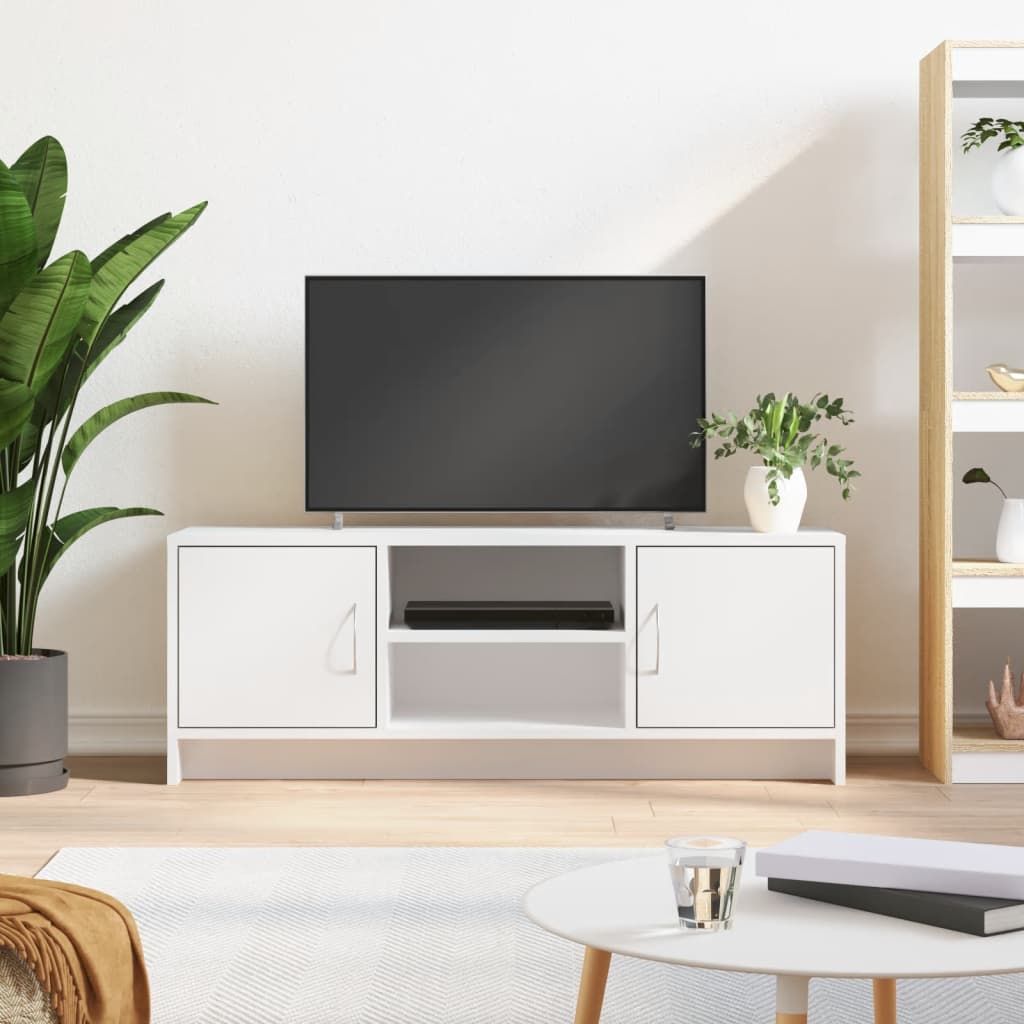 Tv-meubel 102x30x37,5 cm bewerkt hout wit