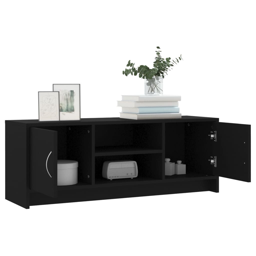 Tv-meubel 102x30x37,5 cm bewerkt hout zwart