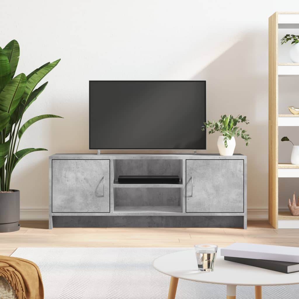Tv-meubel 102x30x37,5 cm bewerkt hout betongrijs