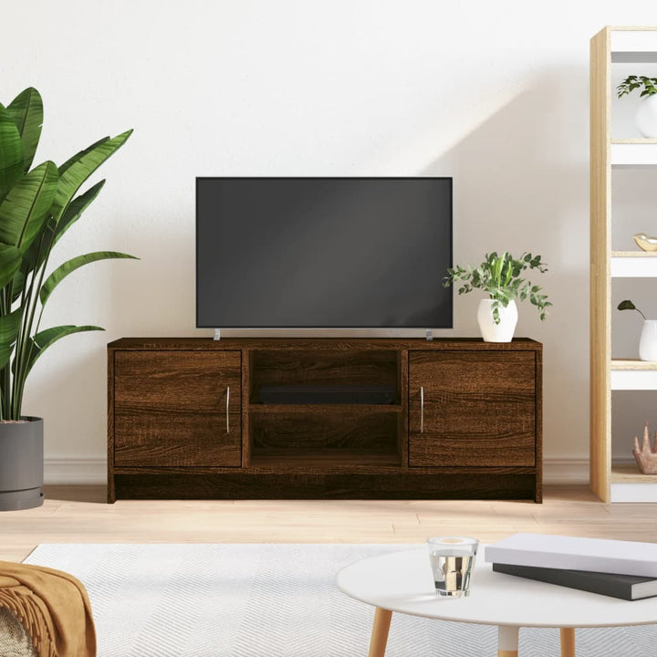 Tv-meubel 102x30x37,5 cm bewerkt hout bruin eikenkleur