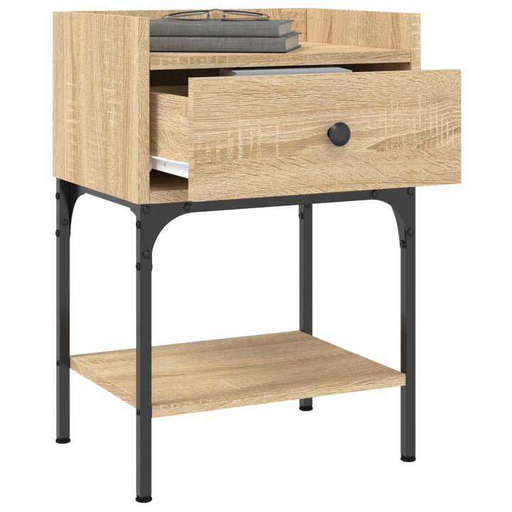 Nachtkastjes 2 st 40,5x31x60 cm bewerkt hout sonoma eikenkleur