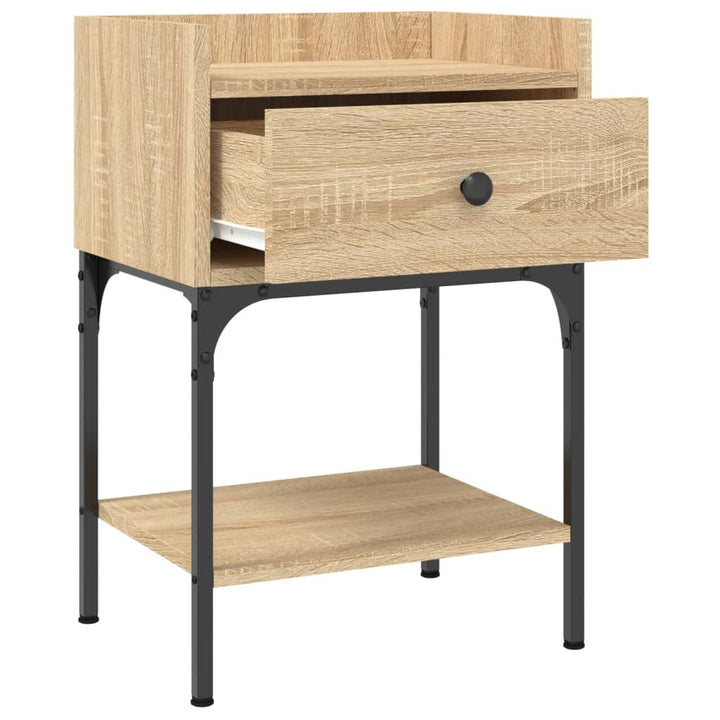 Nachtkastjes 2 st 40,5x31x60 cm bewerkt hout sonoma eikenkleur