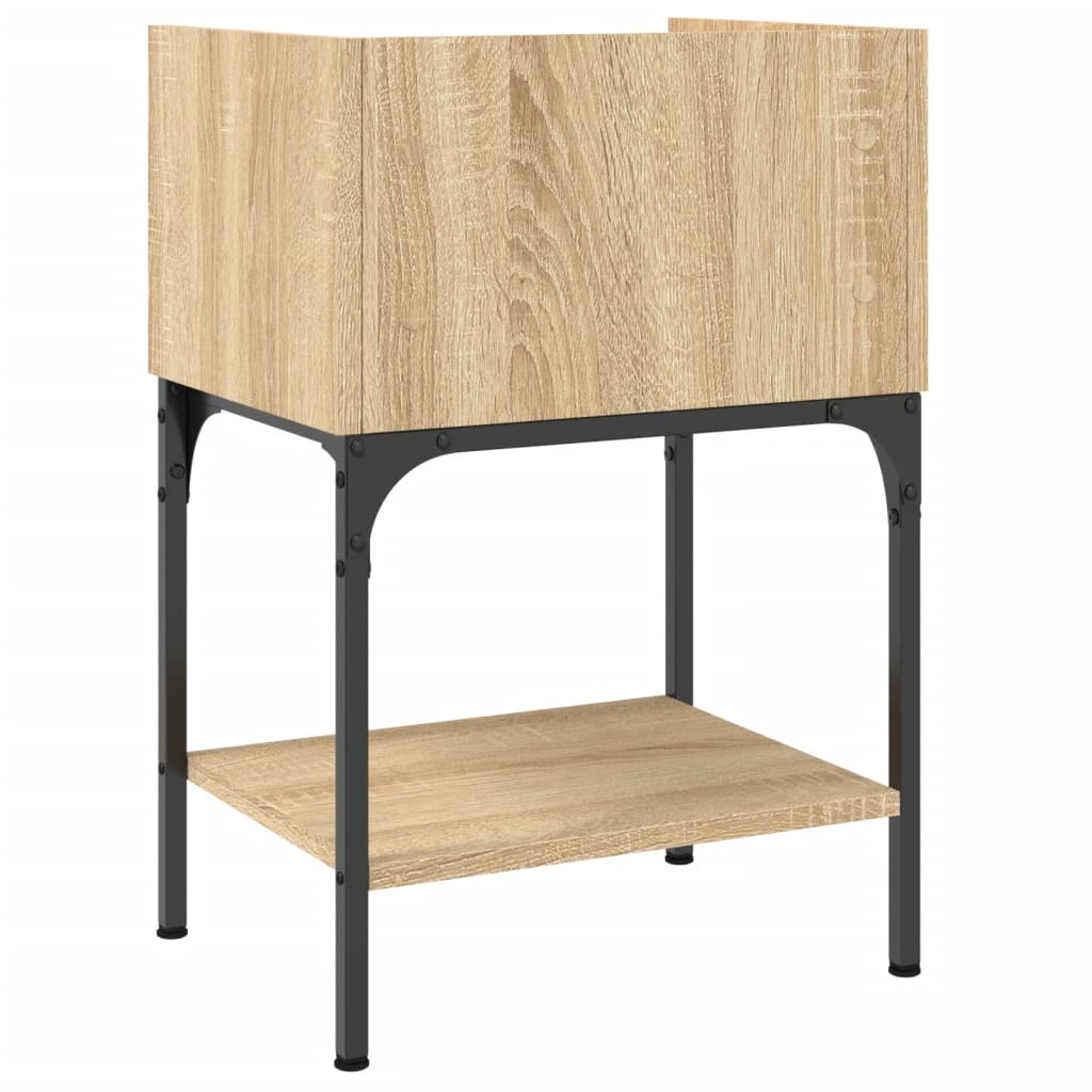 Nachtkastjes 2 st 40,5x31x60 cm bewerkt hout sonoma eikenkleur