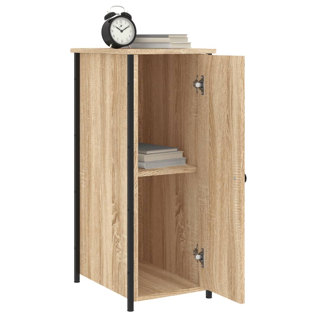 Nachtkastjes 2 st 32x42x80 cm bewerkt hout sonoma eikenkleurig