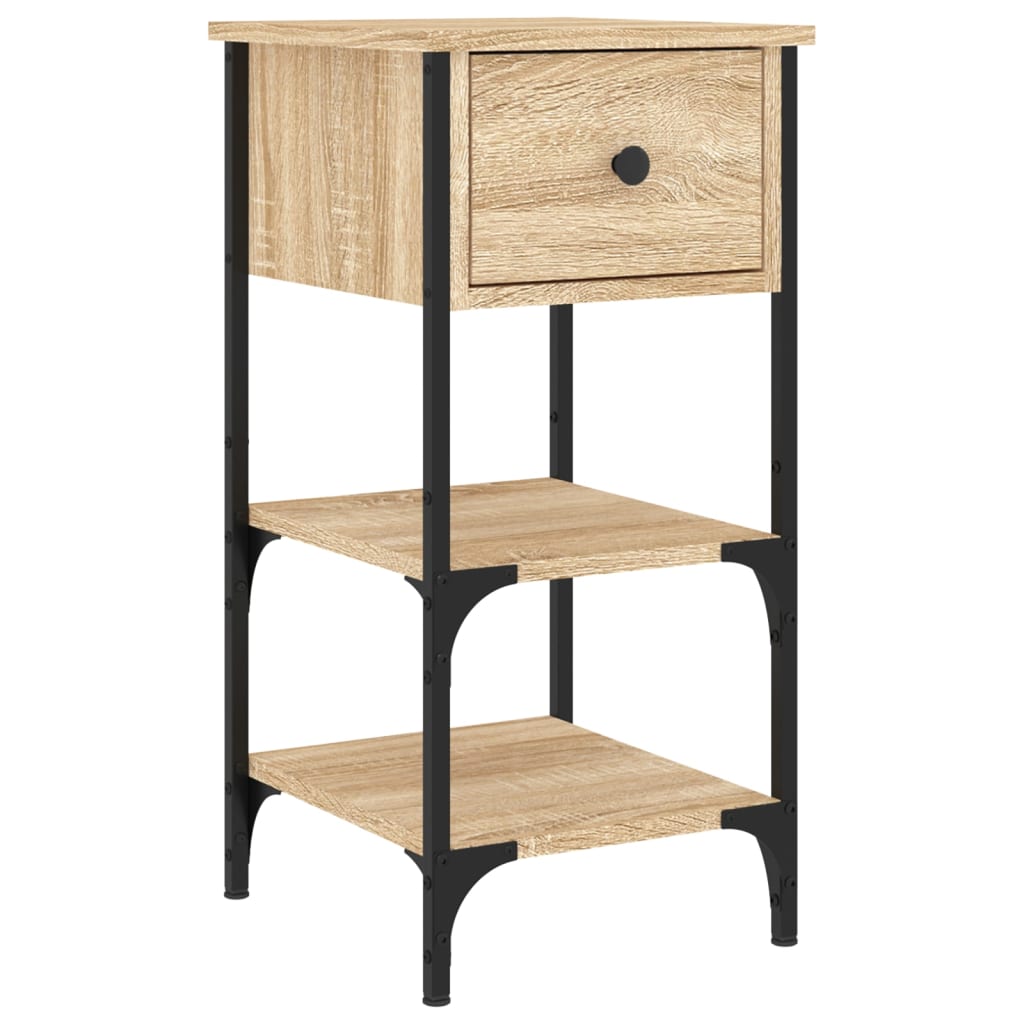 Nachtkastjes 2 st 34x36x70 cm bewerkt hout sonoma eikenkleurig