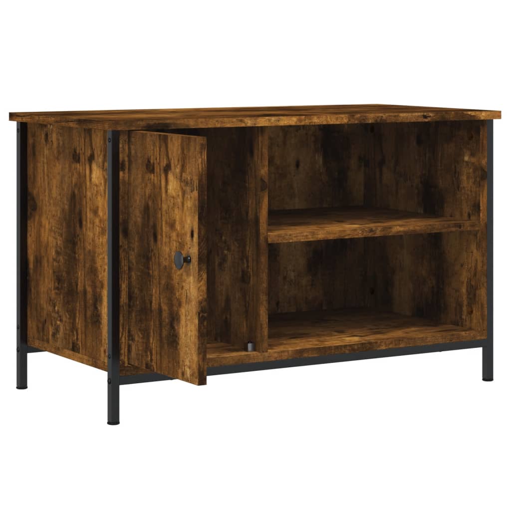 Tv-meubel 80x40x50 cm bewerkt hout gerookt eikenkleurig