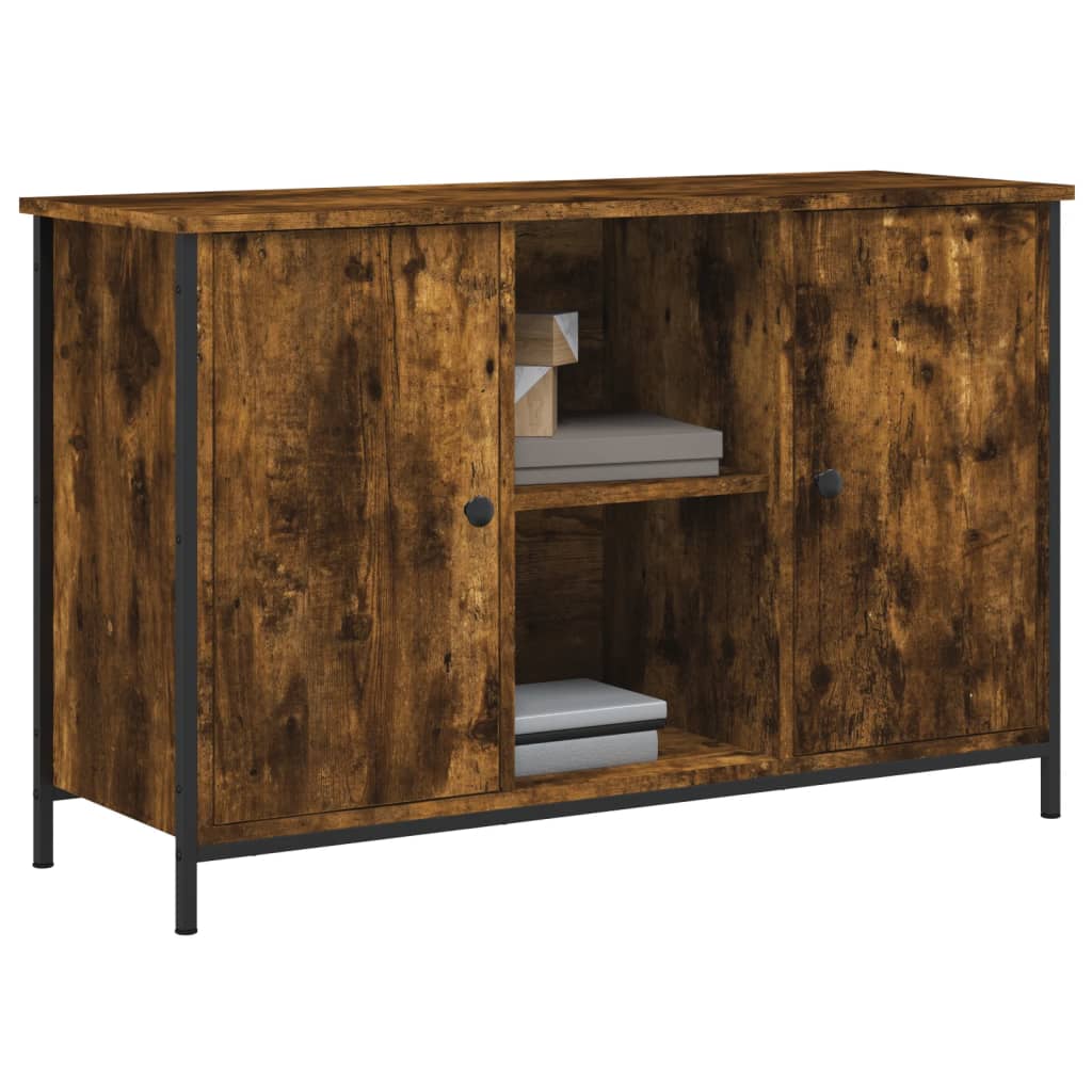 Tv-meubel 100x35x65 cm bewerkt hout gerookt eikenkleurig