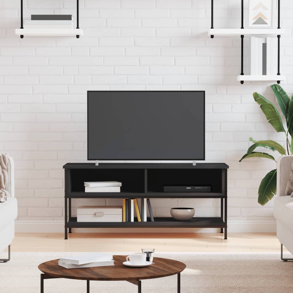 Tv-meubel 100x35x45 cm bewerkt hout zwart