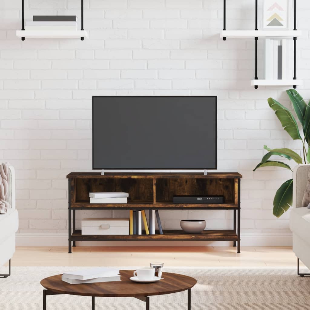 Tv-meubel 100x35x45 cm bewerkt hout gerookt eikenkleurig