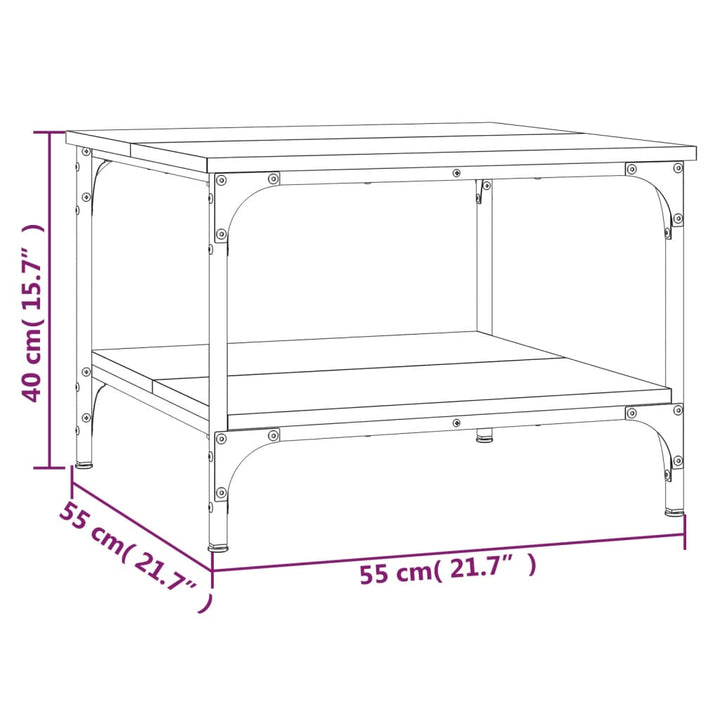 Salontafel 55x55x40 cm bewerkt hout zwart