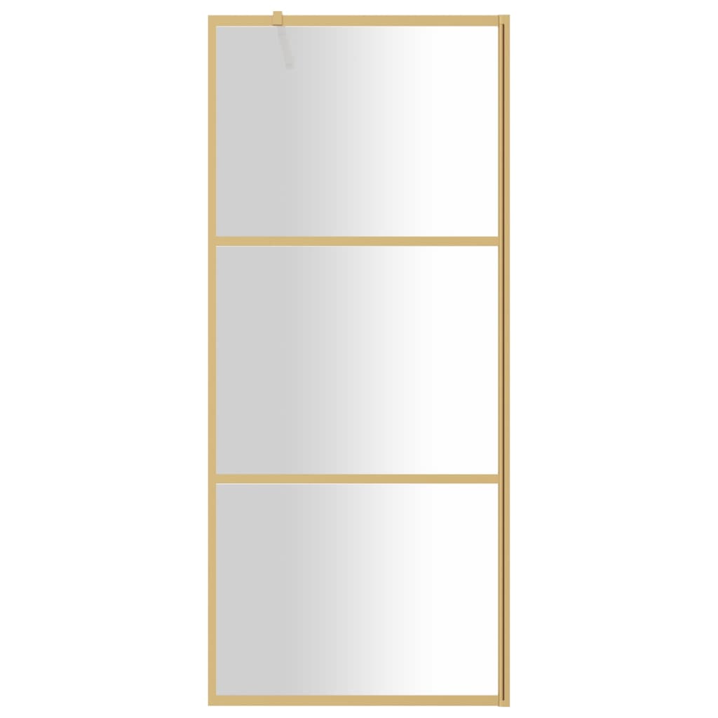 Inloopdouchewand transparant 90x195 cm ESG-glas goudkleurig