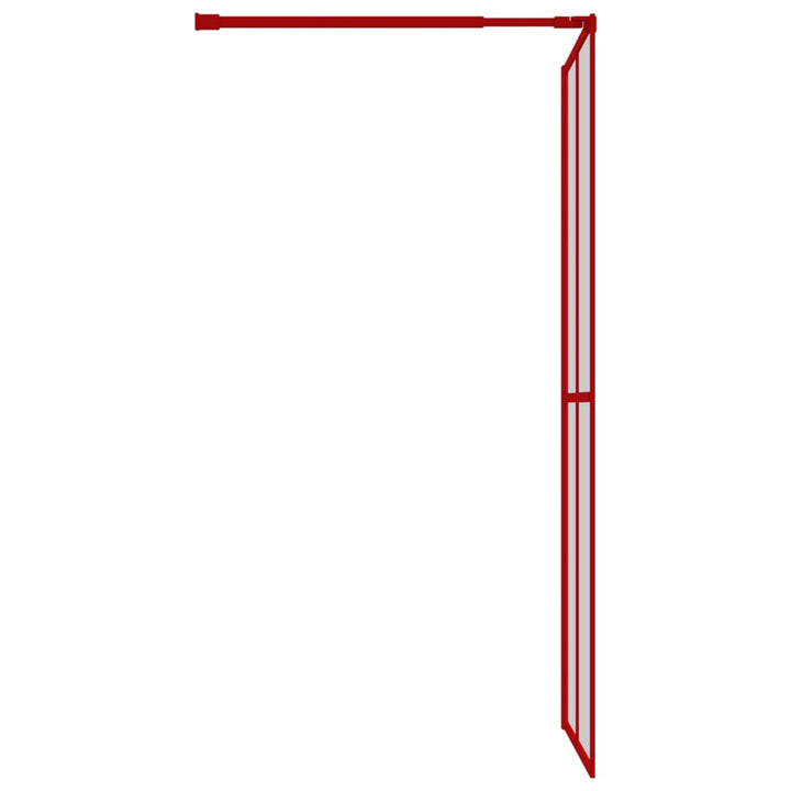 Inloopdouchewand transparant 80x195 cm ESG-glas rood