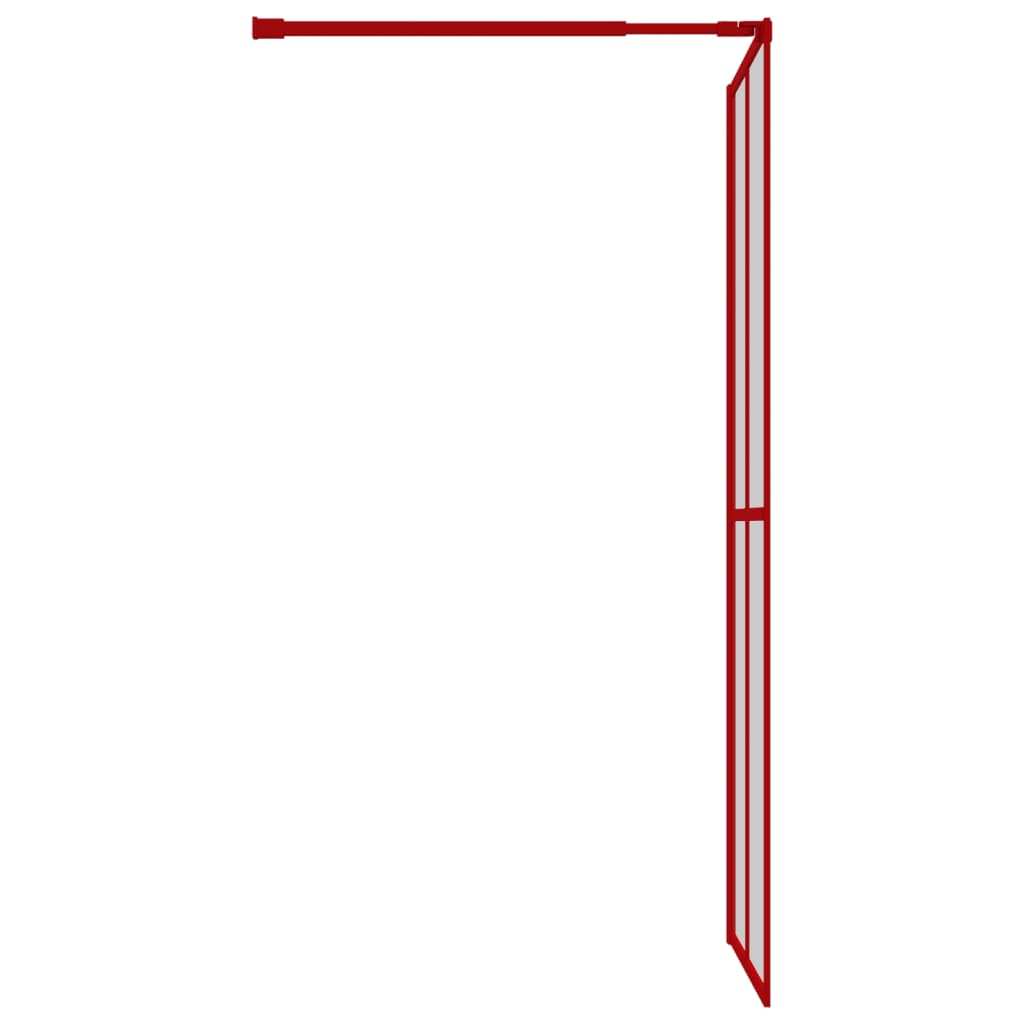 Inloopdouchewand transparant 100x195 cm ESG-glas rood