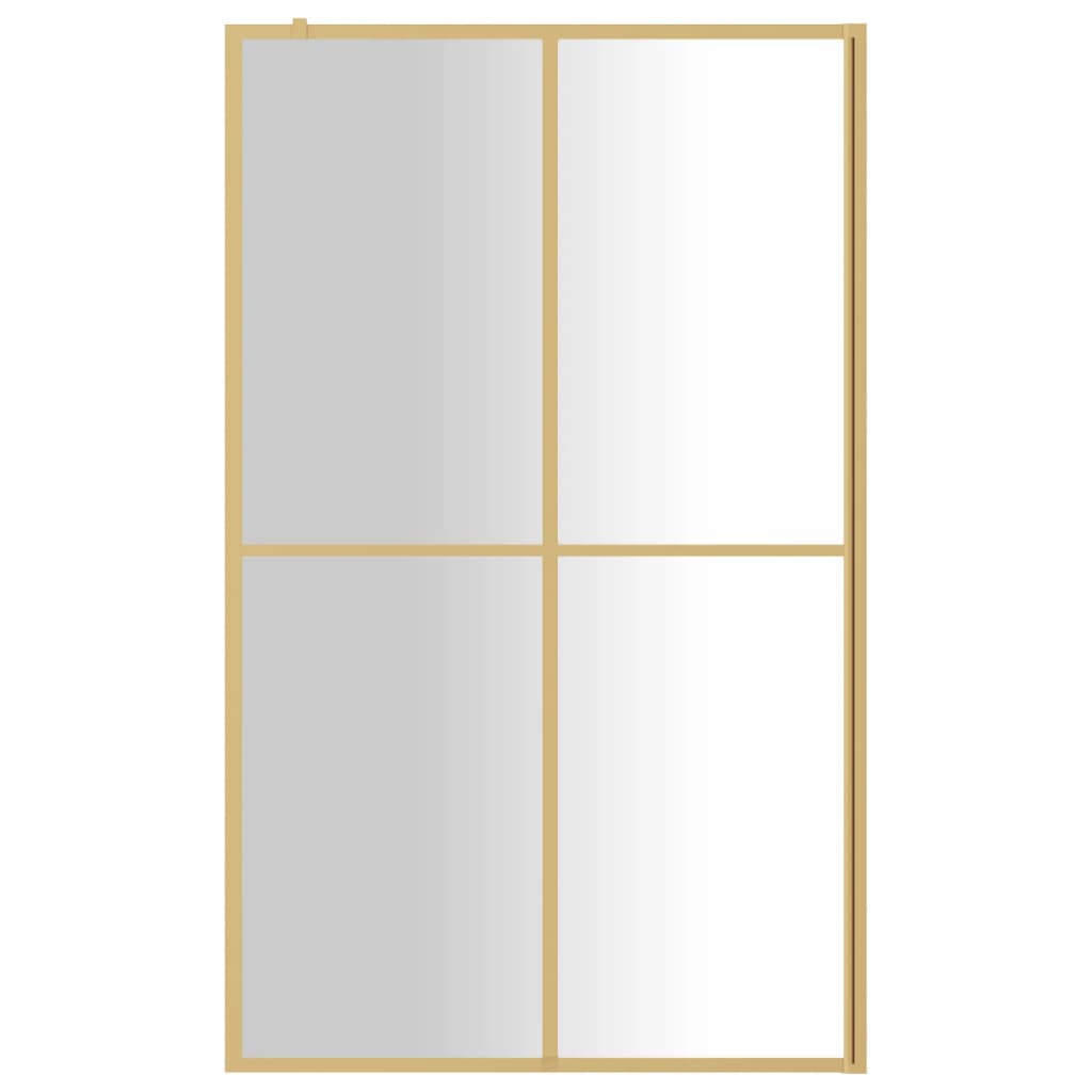 Inloopdouchewand transparant 118x195 cm ESG-glas goudkleurig
