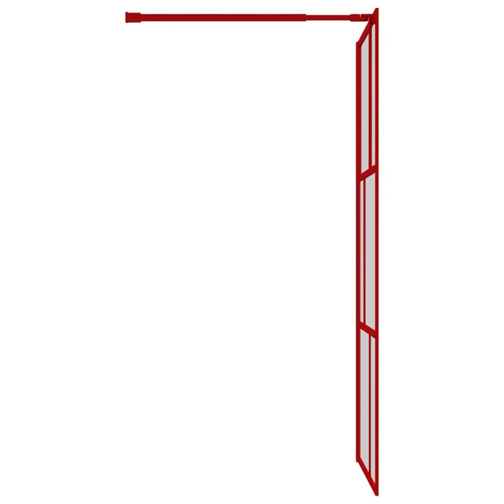 Inloopdouchewand transparant 80x195 cm ESG-glas rood