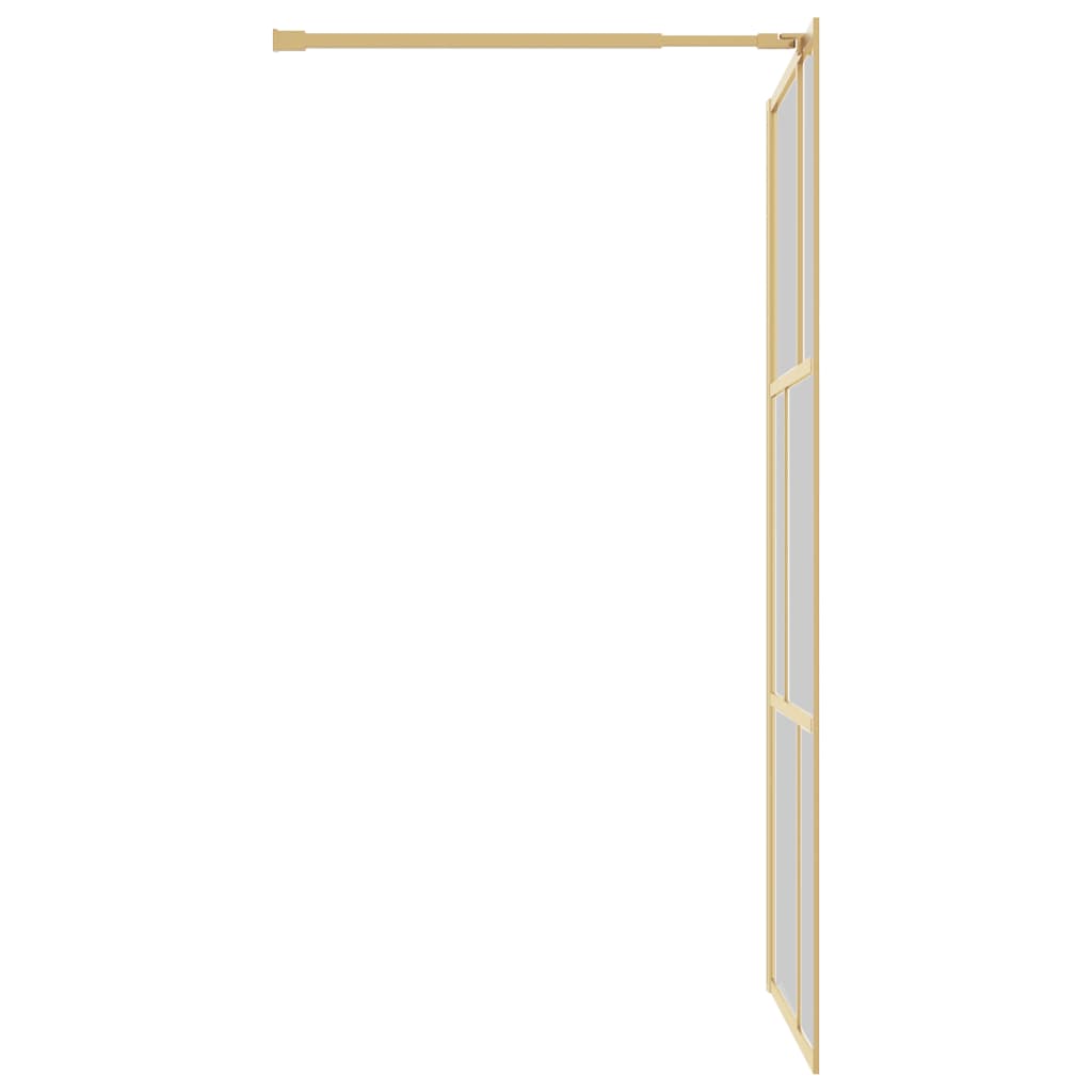 Inloopdouchewand transparant 115x195 cm ESG-glas goudkleurig