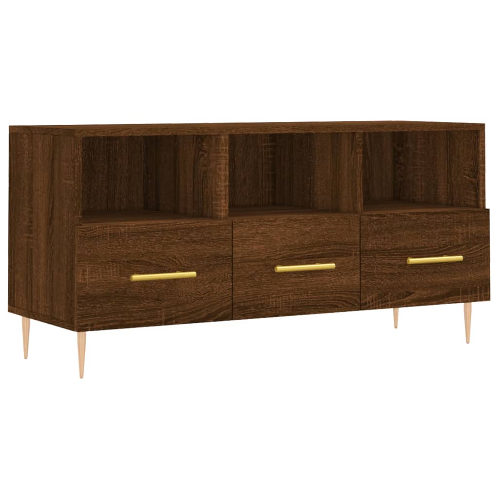 Tv-meubel 102x36x50 cm bewerkt hout bruin eikenkleur