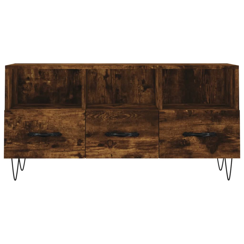 Tv-meubel 102x36x50 cm bewerkt hout gerookt eikenkleurig