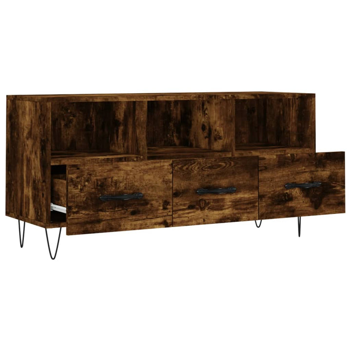 Tv-meubel 102x36x50 cm bewerkt hout gerookt eikenkleurig