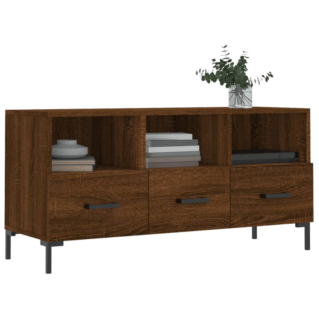 Tv-meubel 102x36x50 cm bewerkt hout bruin eikenkleur