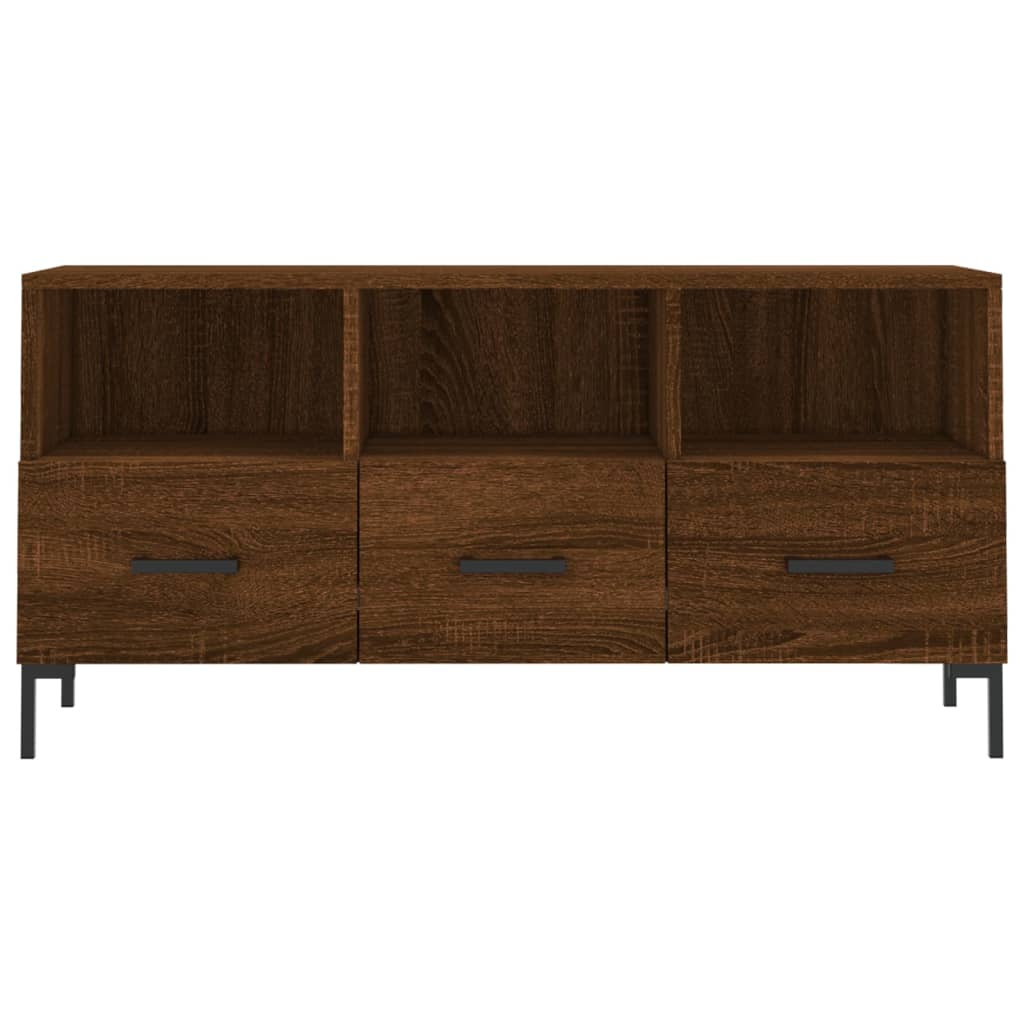 Tv-meubel 102x36x50 cm bewerkt hout bruin eikenkleur