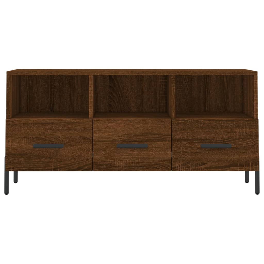 Tv-meubel 102x36x50 cm bewerkt hout bruin eikenkleur