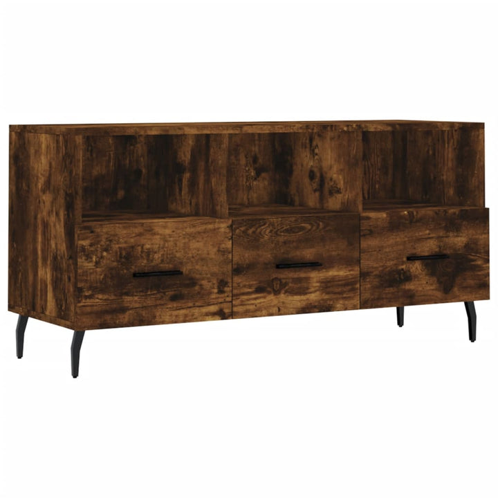 Tv-meubel 102x36x50 cm bewerkt hout gerookt eikenkleurig