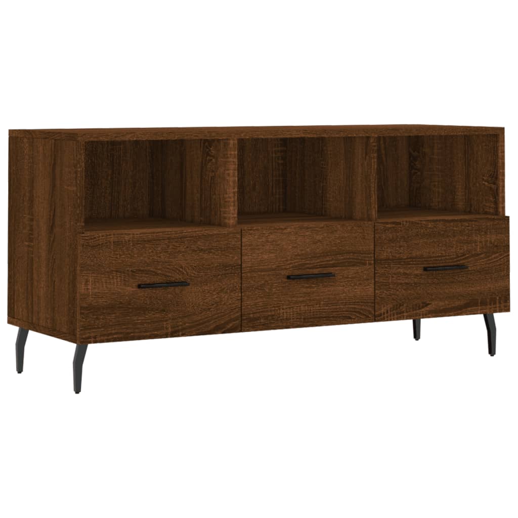 Tv-meubel 102x36x50 cm bewerkt hout bruin eikenkleur