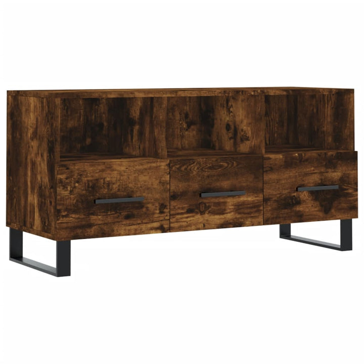 Tv-meubel 102x36x50 cm bewerkt hout gerookt eikenkleurig