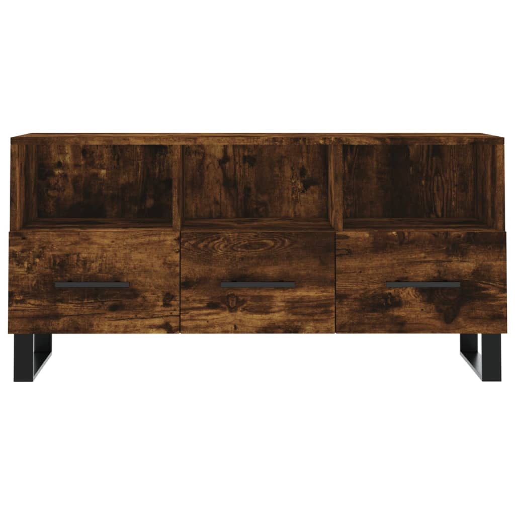 Tv-meubel 102x36x50 cm bewerkt hout gerookt eikenkleurig