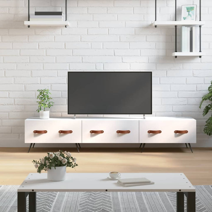 Tv-meubel 150x36x30 cm bewerkt hout wit