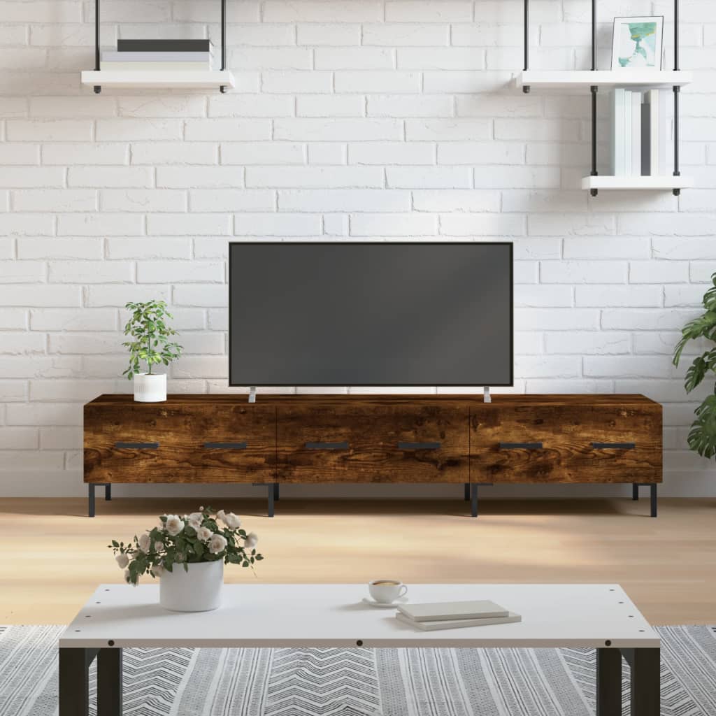 Tv-meubel 150x36x30 cm bewerkt hout gerookt eikenkleurig